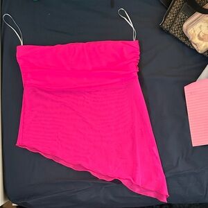 Urban Outfitters Pink Asymmetrical Crop Top